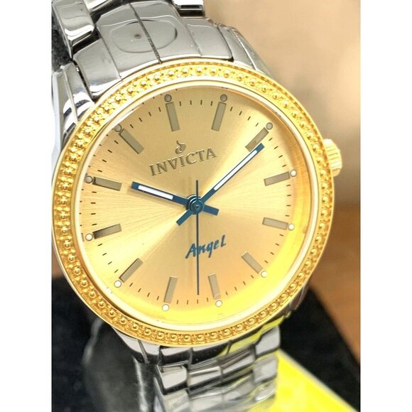 Invicta Women's Watch 14911 Angel Quartz Gold Dial Gray Ceramic Band 32mm - Picture 1 of 14